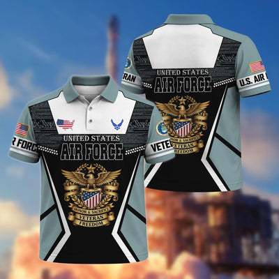 Premium US Veterans Polo Shirt, Gifts For US Veterans, Gifts On Father's Day, Veterans Day.