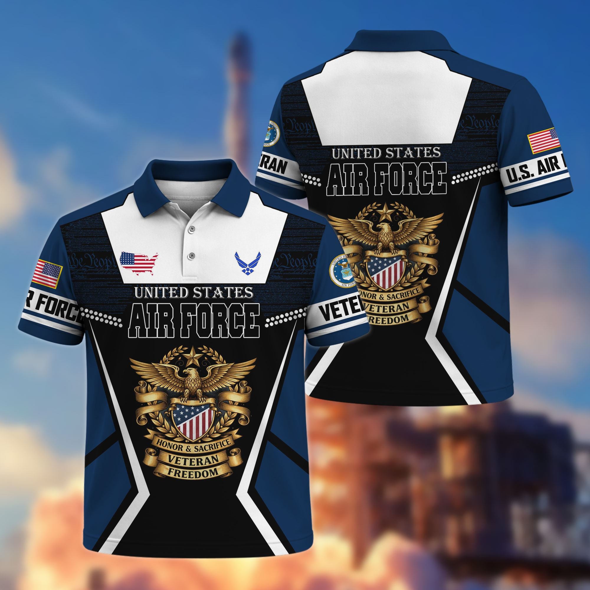Premium US Veterans Polo Shirt, Gifts For US Veterans, Gifts On Father's Day, Veterans Day.