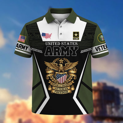 Premium US Veterans Polo Shirt, Gifts For US Veterans, Gifts On Father's Day, Veterans Day.