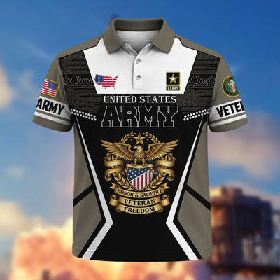 Premium US Veterans Polo Shirt, Gifts For US Veterans, Gifts On Father's Day, Veterans Day.