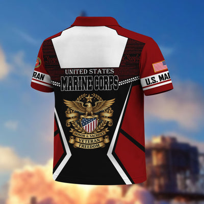 Premium US Veterans Polo Shirt, Gifts For US Veterans, Gifts On Father's Day, Veterans Day.