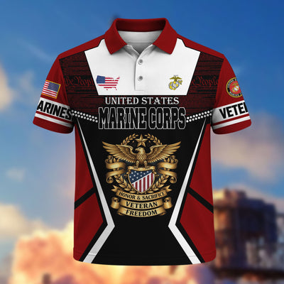 Premium US Veterans Polo Shirt, Gifts For US Veterans, Gifts On Father's Day, Veterans Day.
