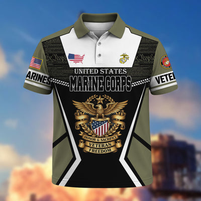 Premium US Veterans Polo Shirt, Gifts For US Veterans, Gifts On Father's Day, Veterans Day.