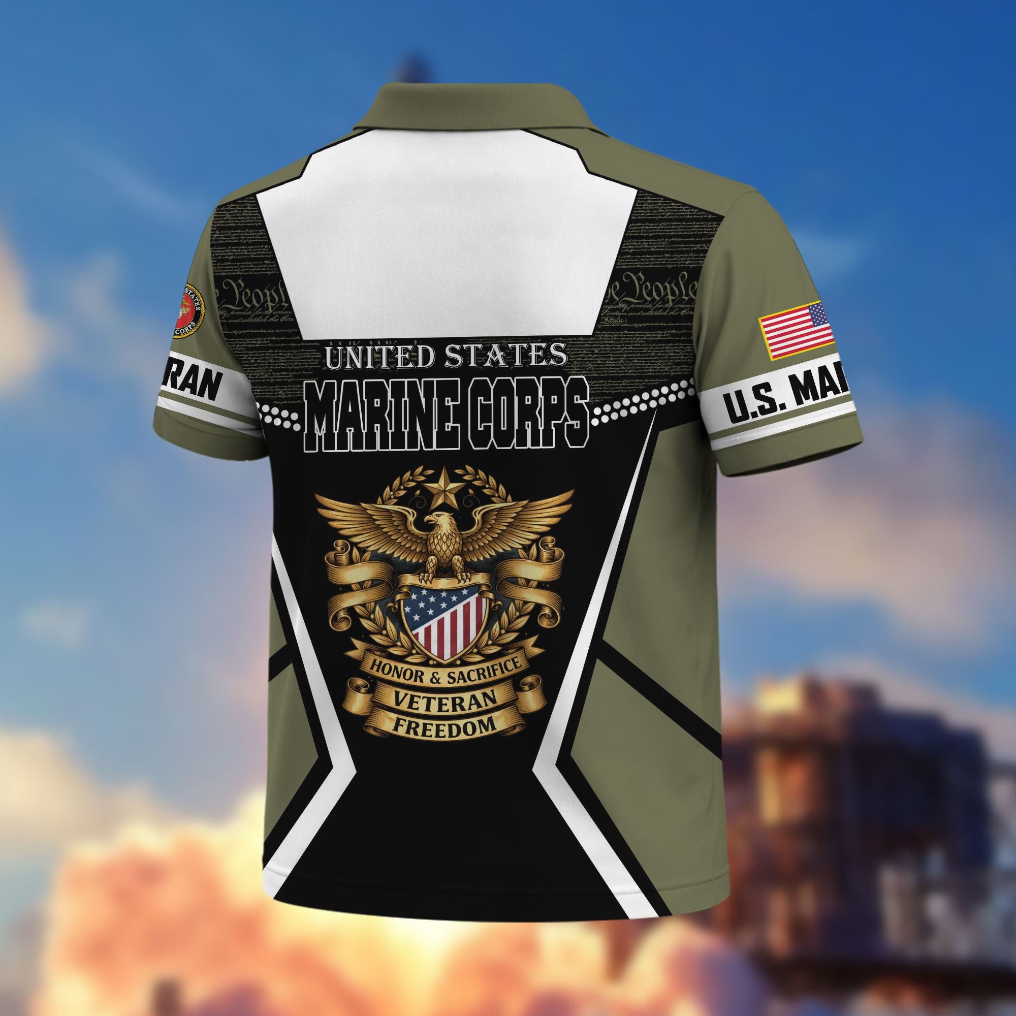 Premium US Veterans Polo Shirt, Gifts For US Veterans, Gifts On Father's Day, Veterans Day.