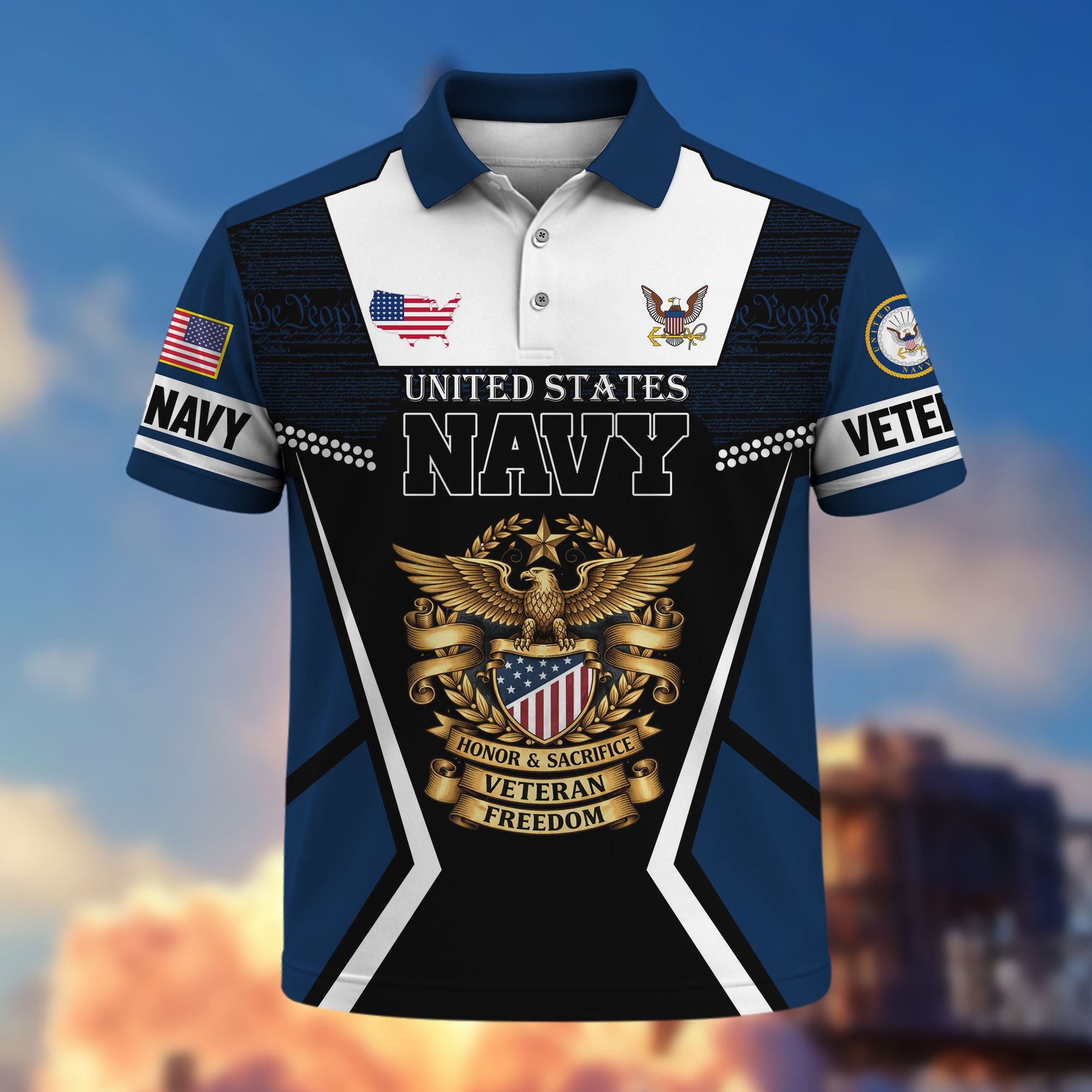 Premium US Veterans Polo Shirt, Gifts For US Veterans, Gifts On Father's Day, Veterans Day.