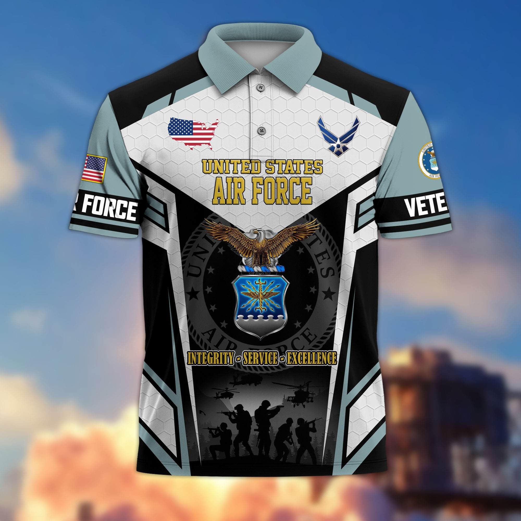Premium US Veterans Polo Shirt, Gifts For US Veterans, Gifts On Father's Day, Veterans Day.
