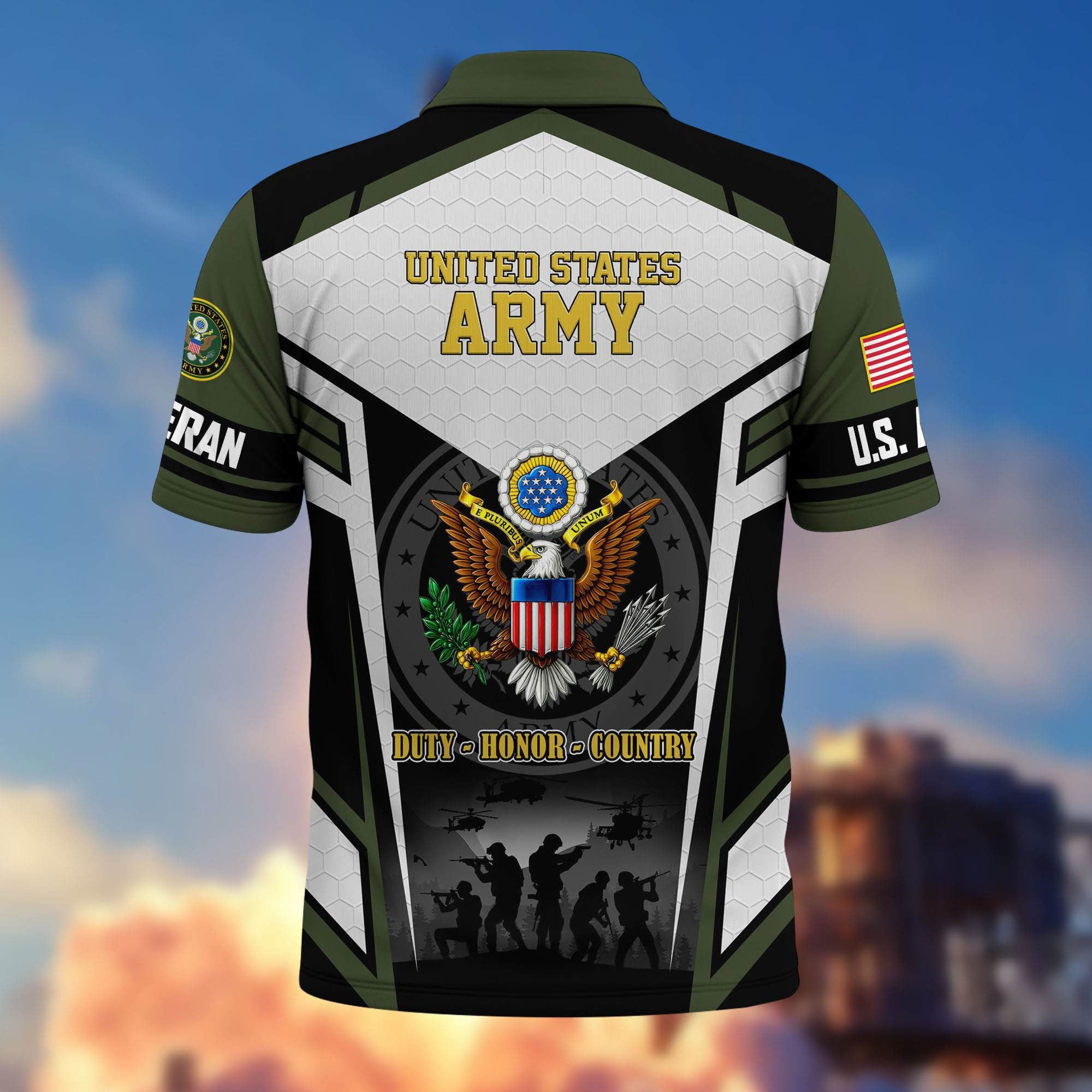Premium US Veterans Polo Shirt, Gifts For US Veterans, Gifts On Father's Day, Veterans Day.