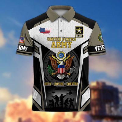 Premium US Veterans Polo Shirt, Gifts For US Veterans, Gifts On Father's Day, Veterans Day.