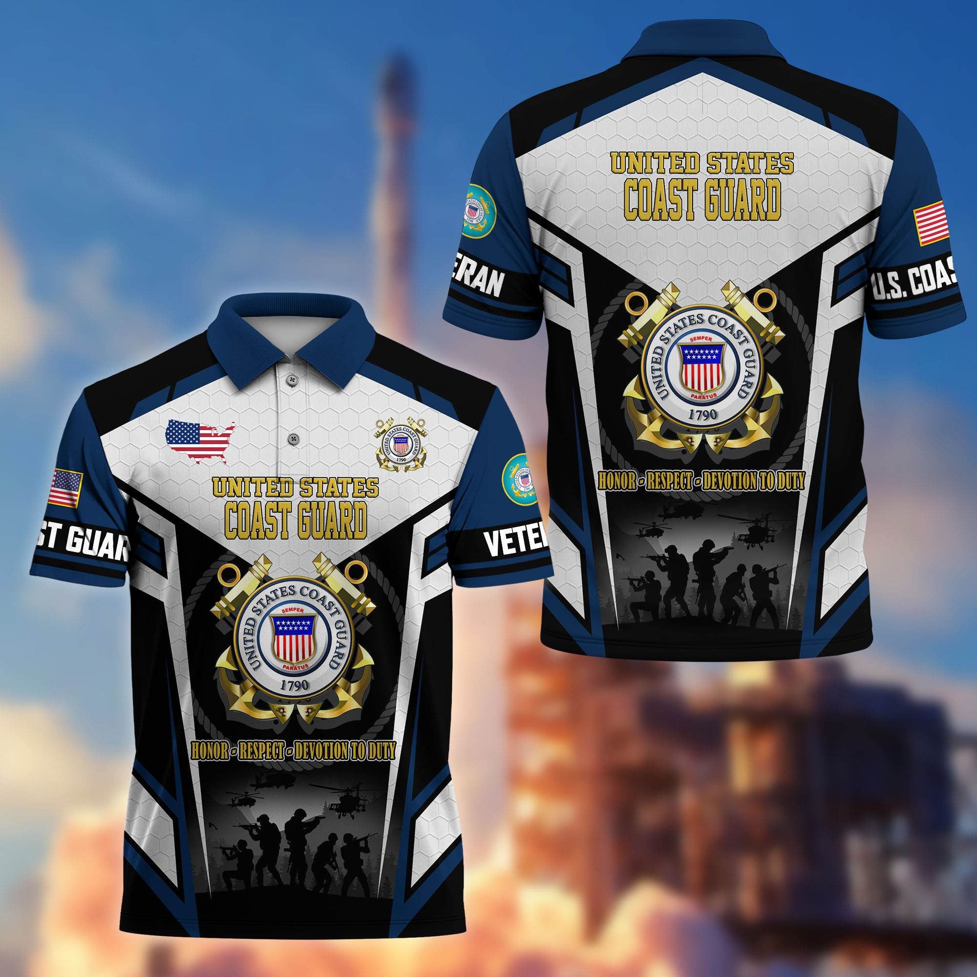 Premium US Veterans Polo Shirt, Gifts For US Veterans, Gifts On Father's Day, Veterans Day.