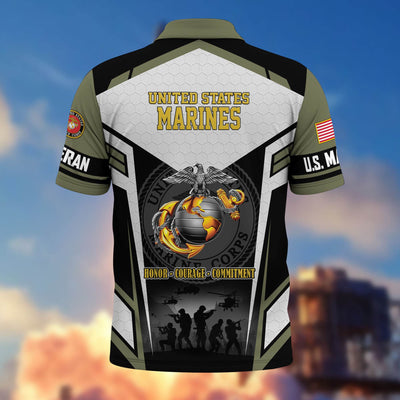 Premium US Veterans Polo Shirt, Gifts For US Veterans, Gifts On Father's Day, Veterans Day.