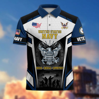 Premium US Veterans Polo Shirt, Gifts For US Veterans, Gifts On Father's Day, Veterans Day.