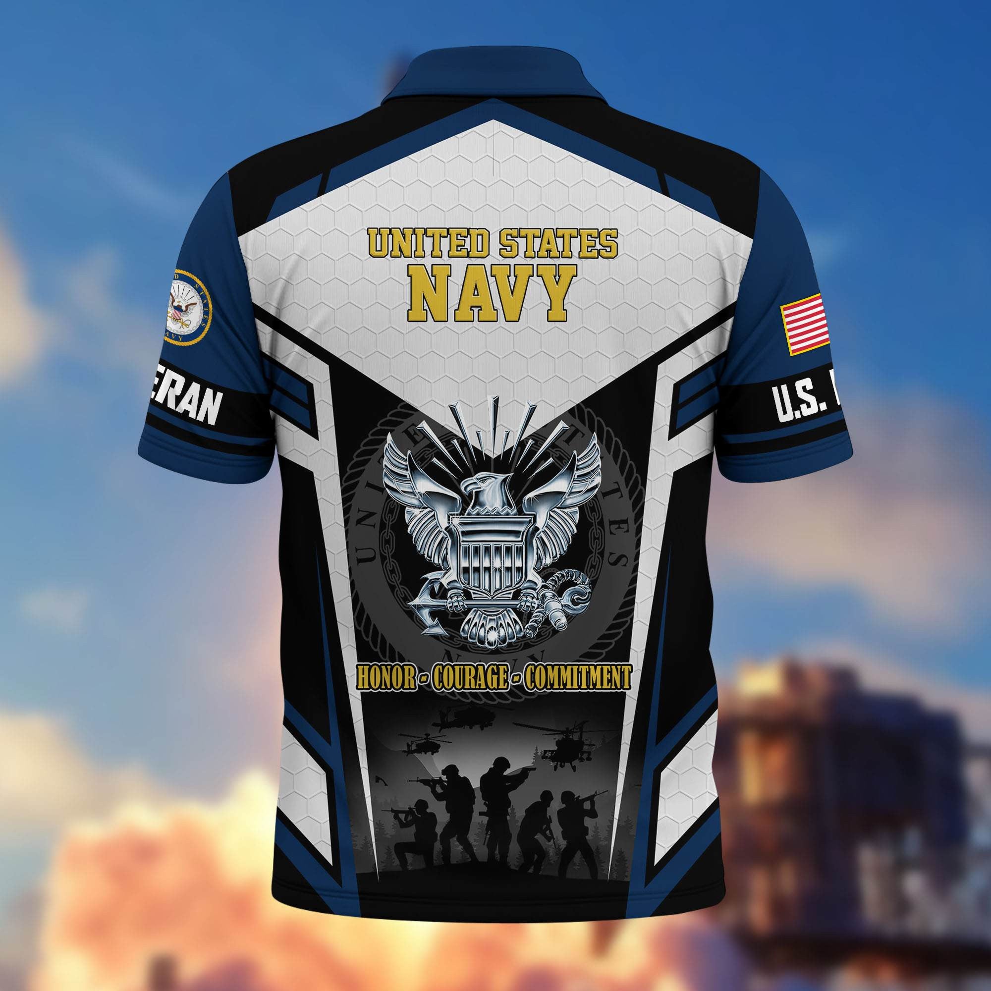 Premium US Veterans Polo Shirt, Gifts For US Veterans, Gifts On Father's Day, Veterans Day.