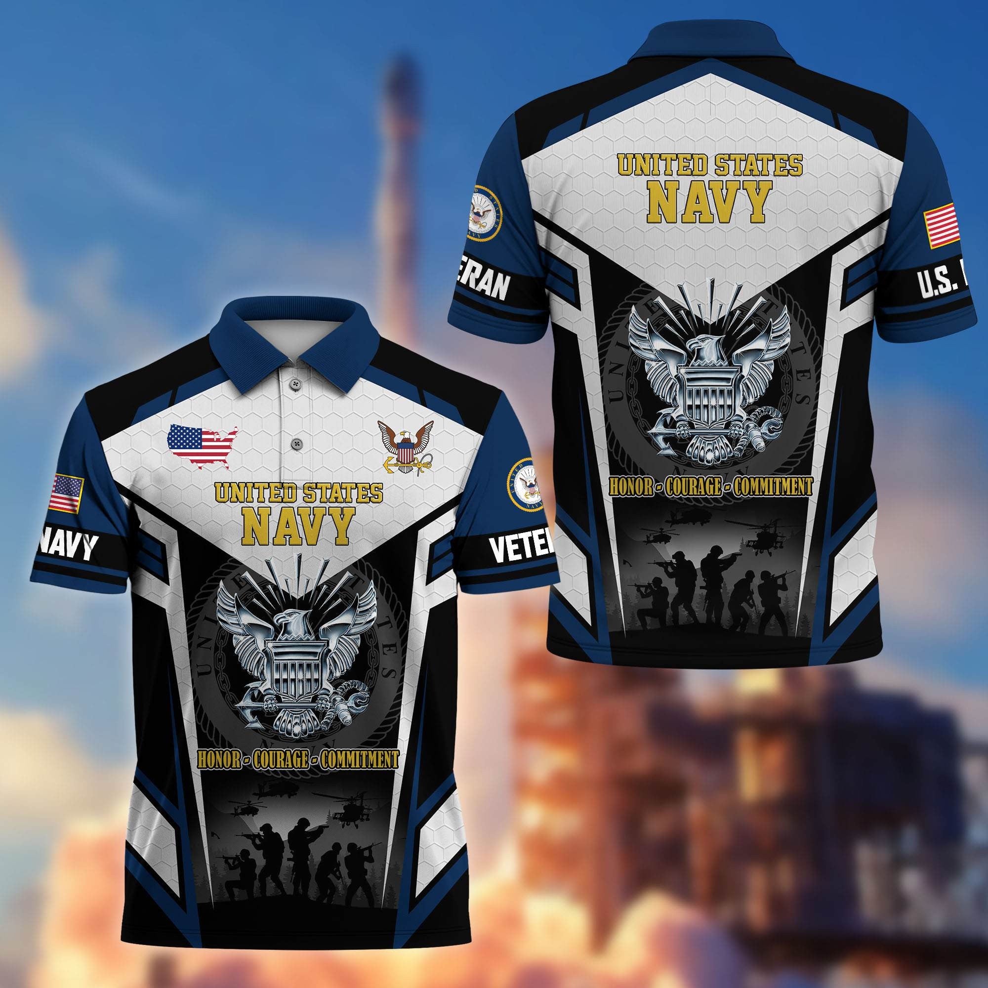 Premium US Veterans Polo Shirt, Gifts For US Veterans, Gifts On Father's Day, Veterans Day.