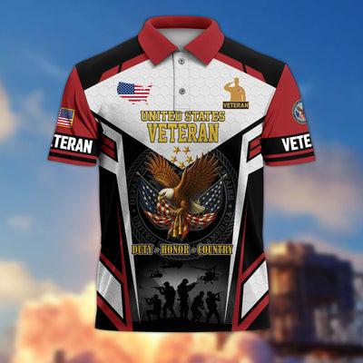 Premium US Veterans Polo Shirt, Gifts For US Veterans, Gifts On Father's Day, Veterans Day.