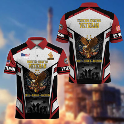 Premium US Veterans Polo Shirt, Gifts For US Veterans, Gifts On Father's Day, Veterans Day.
