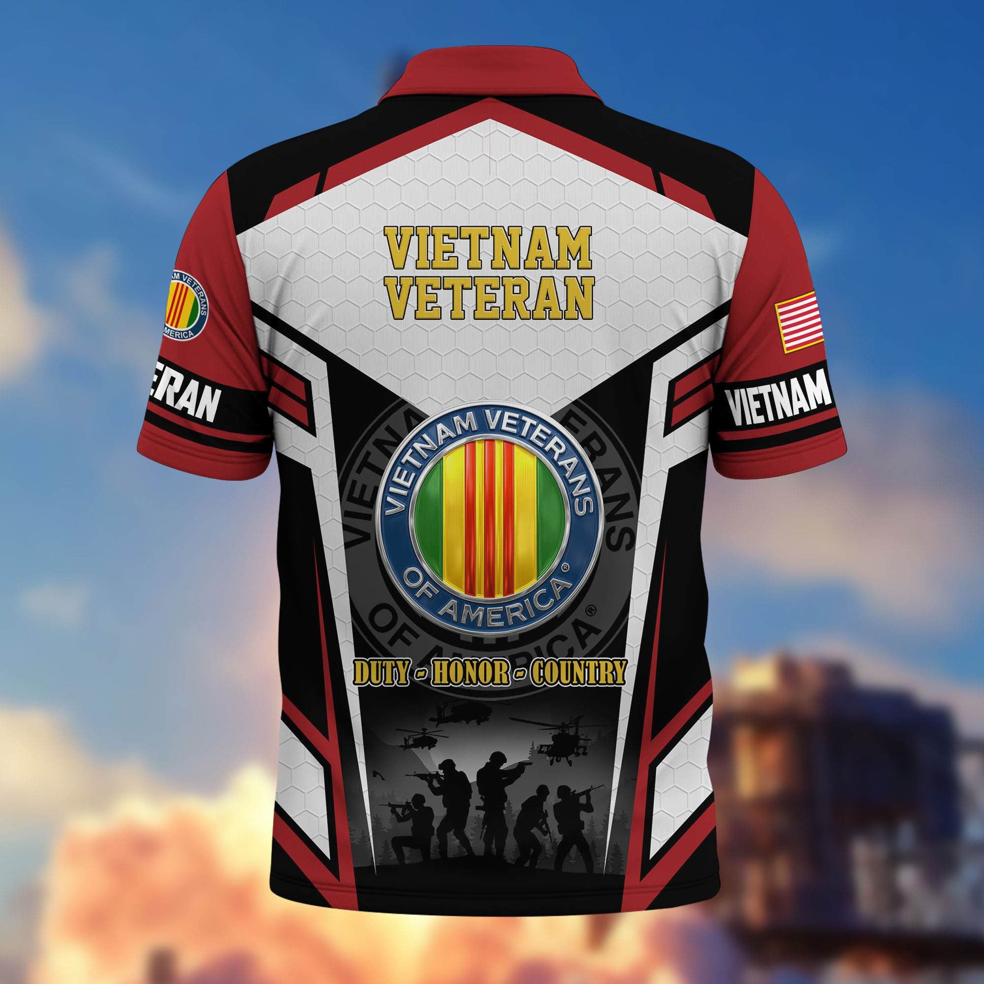 Premium US Veterans Polo Shirt, Gifts For US Veterans, Gifts On Father's Day, Veterans Day.