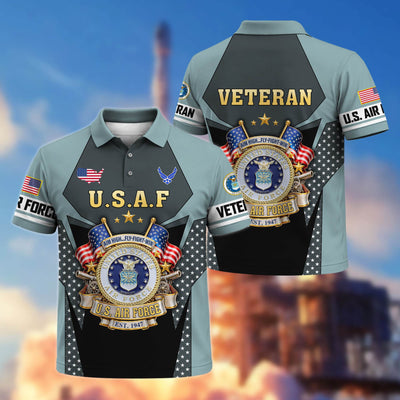 Premium US Veterans Polo Shirt, Gifts For US Veterans, Gifts On Father's Day, Veterans Day.