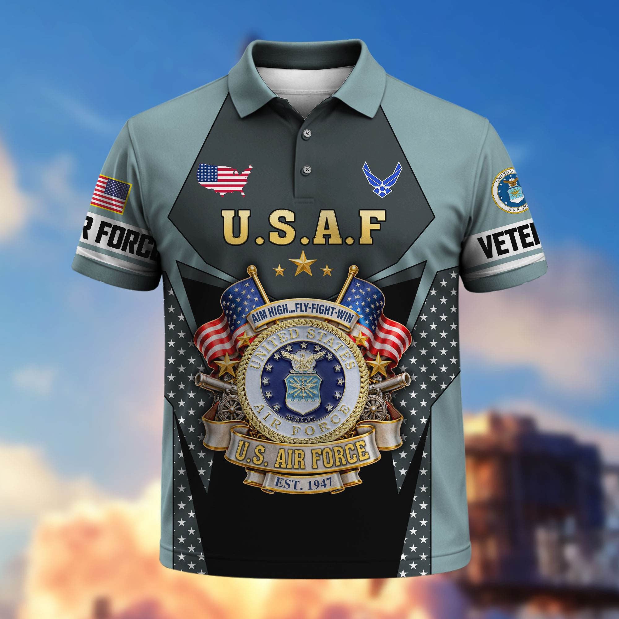 Premium US Veterans Polo Shirt, Gifts For US Veterans, Gifts On Father's Day, Veterans Day.