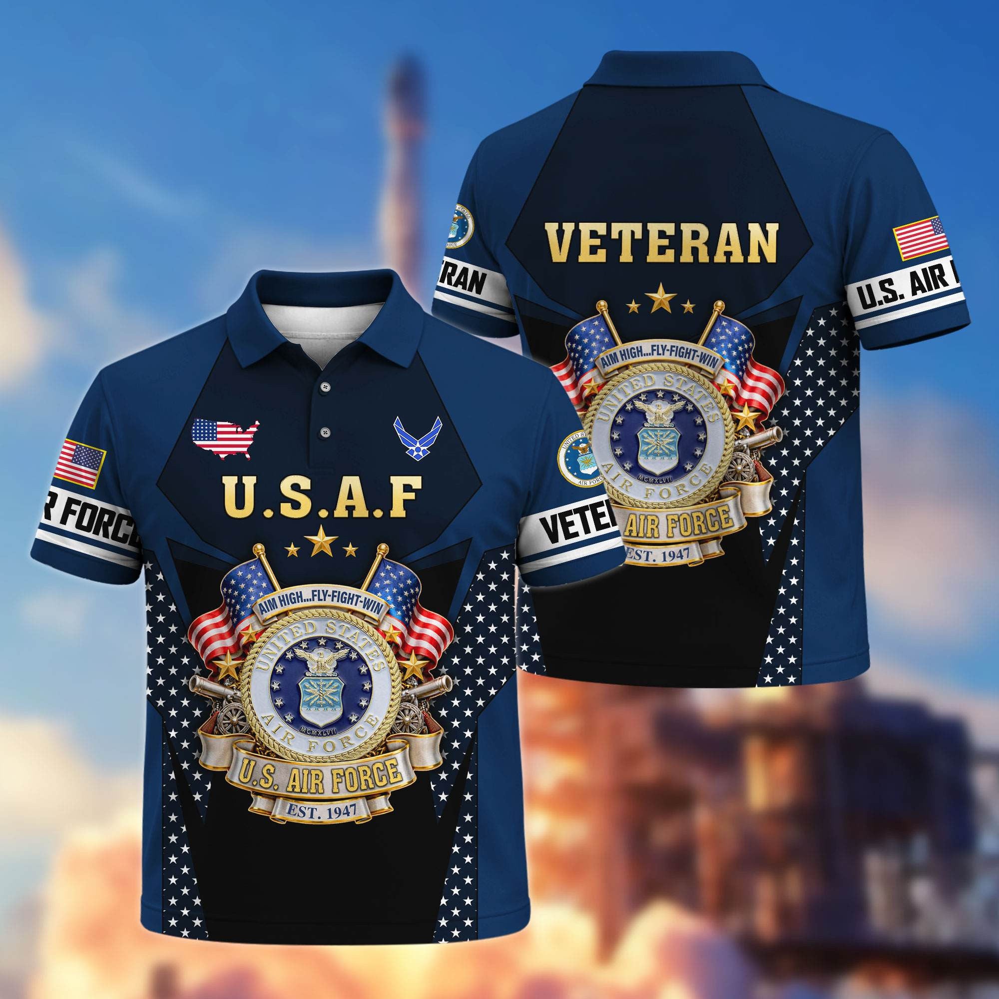 Premium US Veterans Polo Shirt, Gifts For US Veterans, Gifts On Father's Day, Veterans Day.
