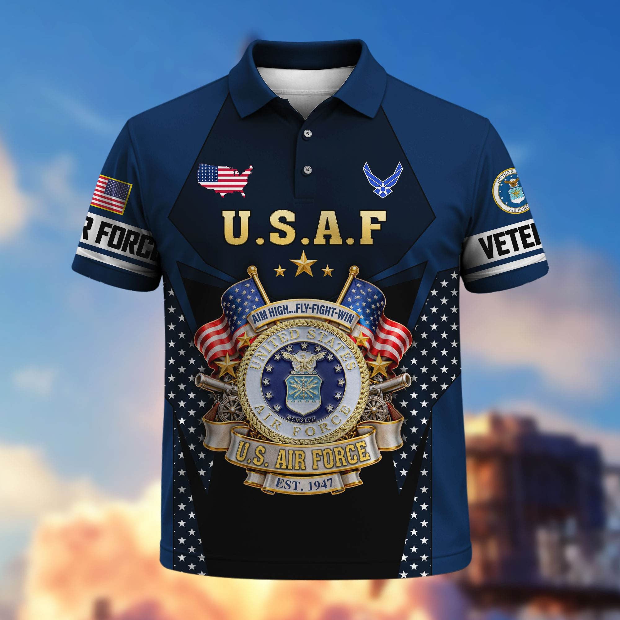 Premium US Veterans Polo Shirt, Gifts For US Veterans, Gifts On Father's Day, Veterans Day.