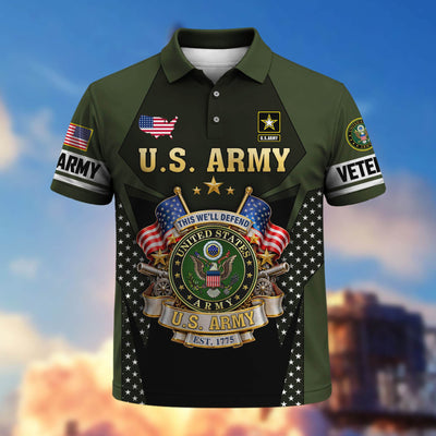 Premium US Veterans Polo Shirt, Gifts For US Veterans, Gifts On Father's Day, Veterans Day.
