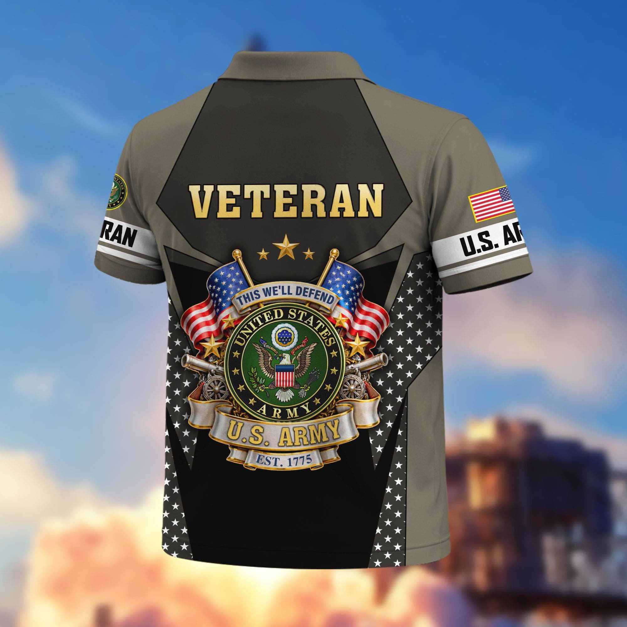 Premium US Veterans Polo Shirt, Gifts For US Veterans, Gifts On Father's Day, Veterans Day.