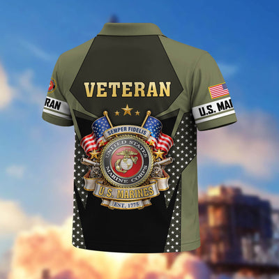 Premium US Veterans Polo Shirt, Gifts For US Veterans, Gifts On Father's Day, Veterans Day.