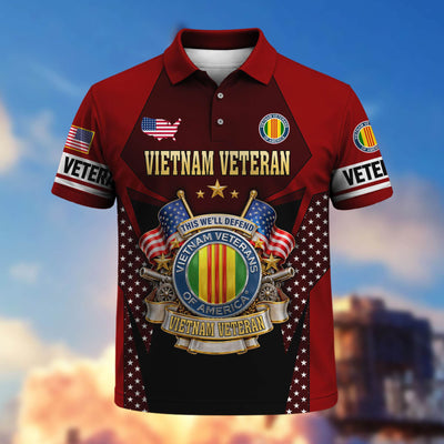 Premium US Veterans Polo Shirt, Gifts For US Veterans, Gifts On Father's Day, Veterans Day.
