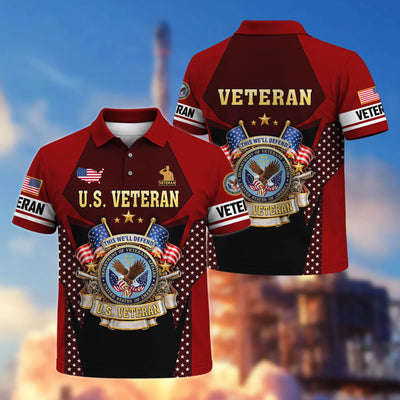 Premium US Veterans Polo Shirt, Gifts For US Veterans, Gifts On Father's Day, Veterans Day.