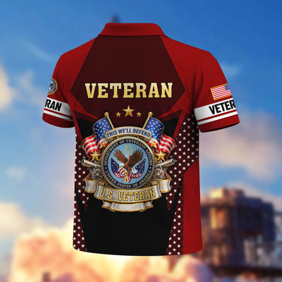 Premium US Veterans Polo Shirt, Gifts For US Veterans, Gifts On Father's Day, Veterans Day.