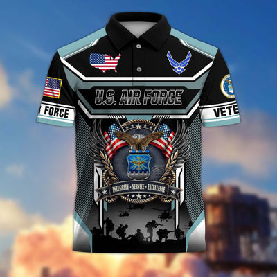 Premium US Veterans Polo Shirt, Gifts For US Veterans, Gifts On Father's Day, Veterans Day.