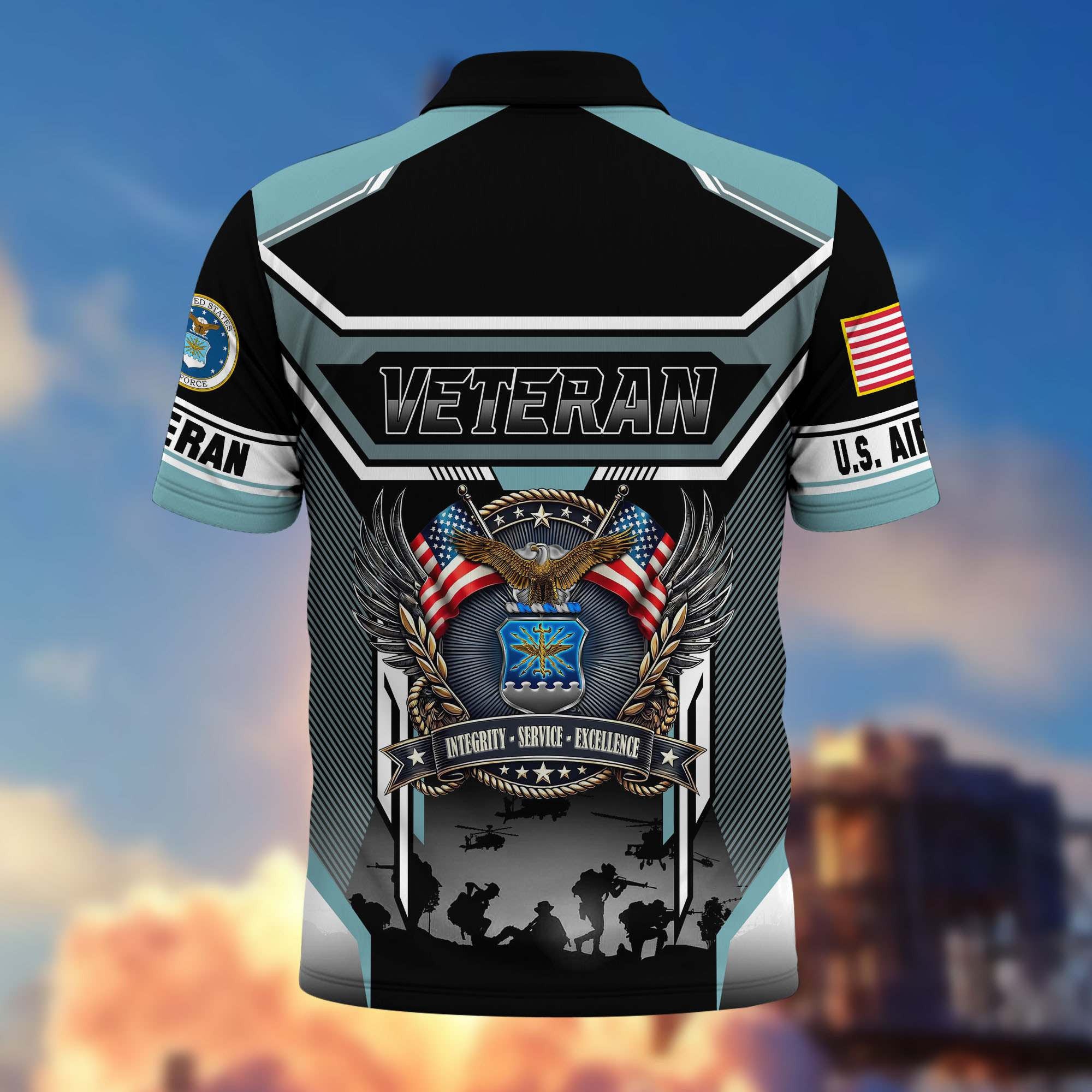 Premium US Veterans Polo Shirt, Gifts For US Veterans, Gifts On Father's Day, Veterans Day.