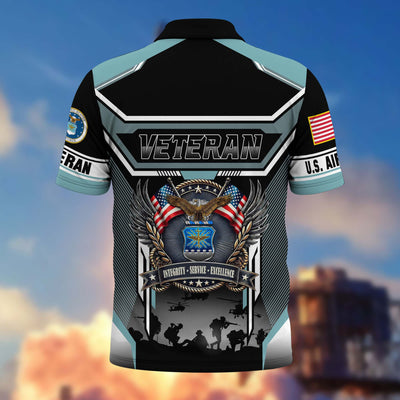 Premium US Veterans Polo Shirt, Gifts For US Veterans, Gifts On Father's Day, Veterans Day.