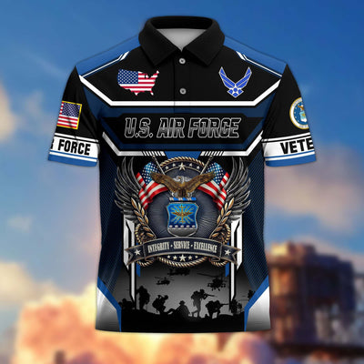 Premium US Veterans Polo Shirt, Gifts For US Veterans, Gifts On Father's Day, Veterans Day.