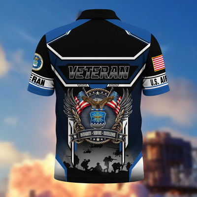 Premium US Veterans Polo Shirt, Gifts For US Veterans, Gifts On Father's Day, Veterans Day.