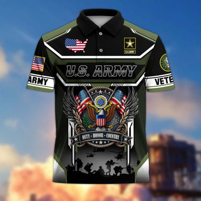 Premium US Veterans Polo Shirt, Gifts For US Veterans, Gifts On Father's Day, Veterans Day.