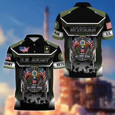 Premium US Veterans Polo Shirt, Gifts For US Veterans, Gifts On Father's Day, Veterans Day.