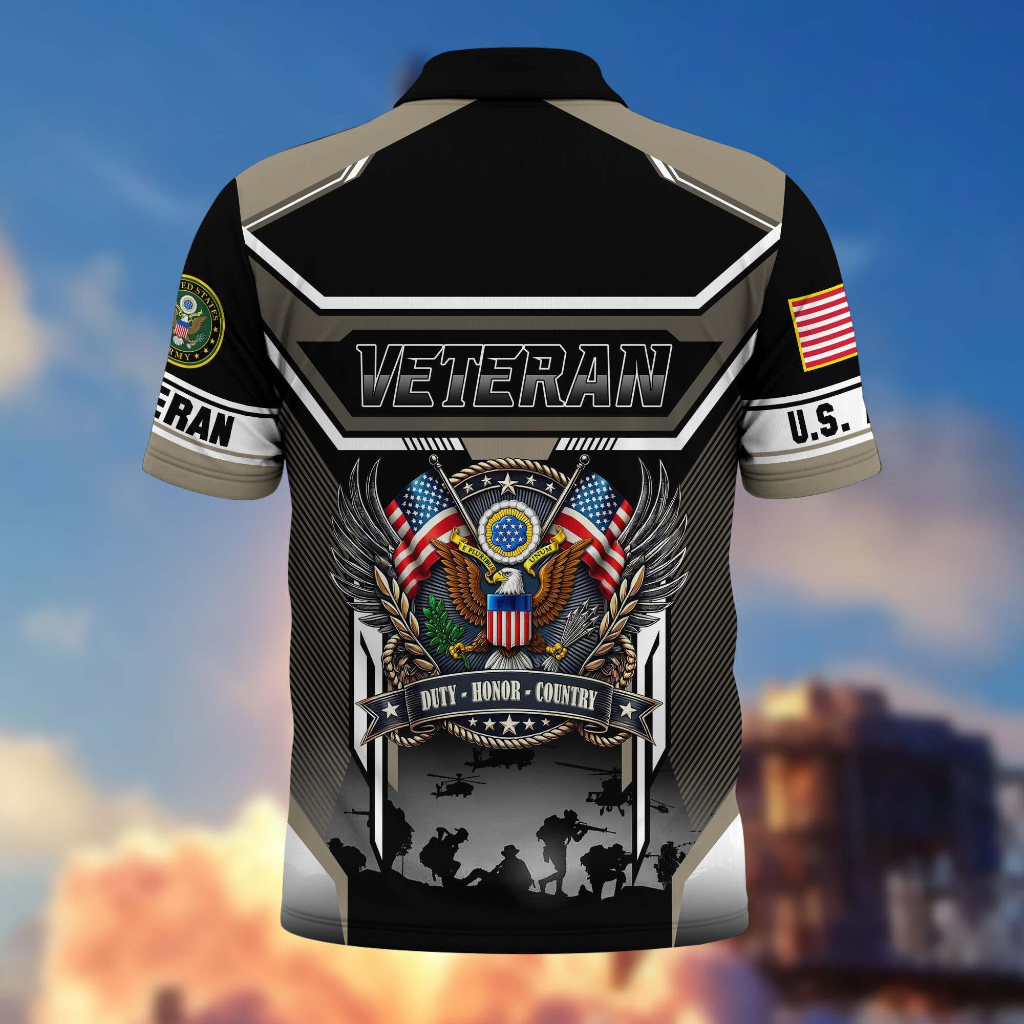 Premium US Veterans Polo Shirt, Gifts For US Veterans, Gifts On Father's Day, Veterans Day.