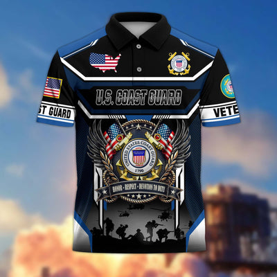 Premium US Veterans Polo Shirt, Gifts For US Veterans, Gifts On Father's Day, Veterans Day.