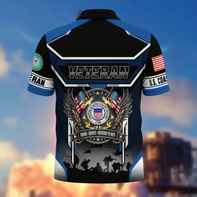 Premium US Veterans Polo Shirt, Gifts For US Veterans, Gifts On Father's Day, Veterans Day.