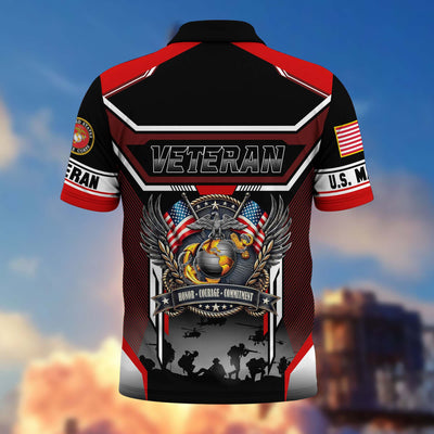 Premium US Veterans Polo Shirt, Gifts For US Veterans, Gifts On Father's Day, Veterans Day.