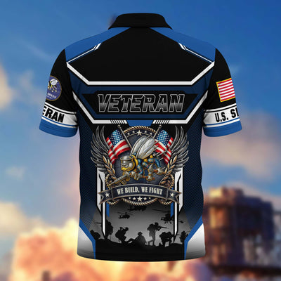 Premium US Veterans Polo Shirt, Gifts For US Veterans, Gifts On Father's Day, Veterans Day.