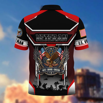 Premium US Veterans Polo Shirt, Gifts For US Veterans, Gifts On Father's Day, Veterans Day.