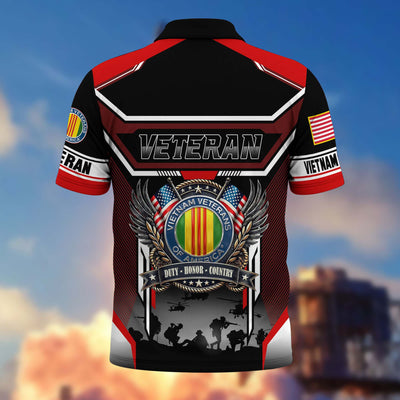 Premium US Veterans Polo Shirt, Gifts For US Veterans, Gifts On Father's Day, Veterans Day.