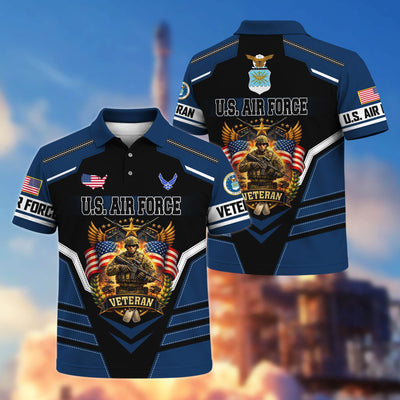 Premium US Veterans Polo Shirt, Gifts For US Veterans, Gifts On Father's Day, Veterans Day.