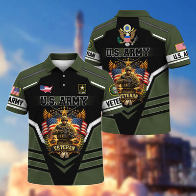 Premium US Veterans Polo Shirt, Gifts For US Veterans, Gifts On Father's Day, Veterans Day.