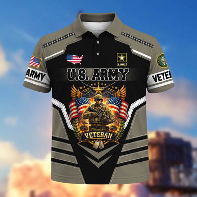 Premium US Veterans Polo Shirt, Gifts For US Veterans, Gifts On Father's Day, Veterans Day.