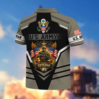 Premium US Veterans Polo Shirt, Gifts For US Veterans, Gifts On Father's Day, Veterans Day.