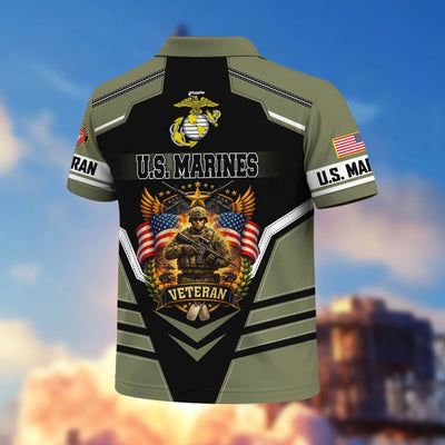 Premium US Veterans Polo Shirt, Gifts For US Veterans, Gifts On Father's Day, Veterans Day.