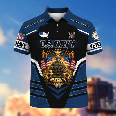 Premium US Veterans Polo Shirt, Gifts For US Veterans, Gifts On Father's Day, Veterans Day.